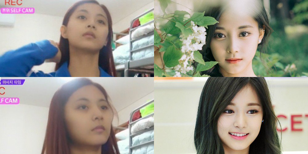 Tzuyu TWICE Before After Makeup.