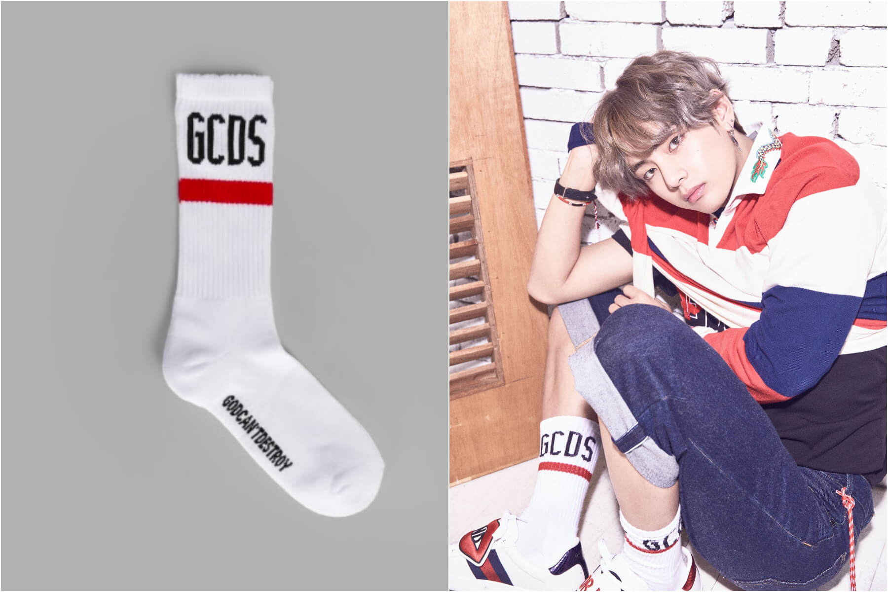 V BTS – GCDS Socks ($39 USD)